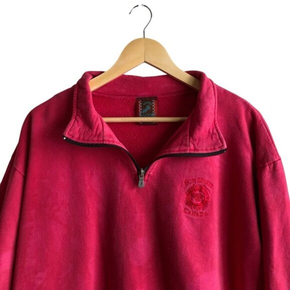 Dagoli Vintage 100% Cotton Quarter Zip Pullover Sun Spirit Canada Logo XL - Picture 4 of 14